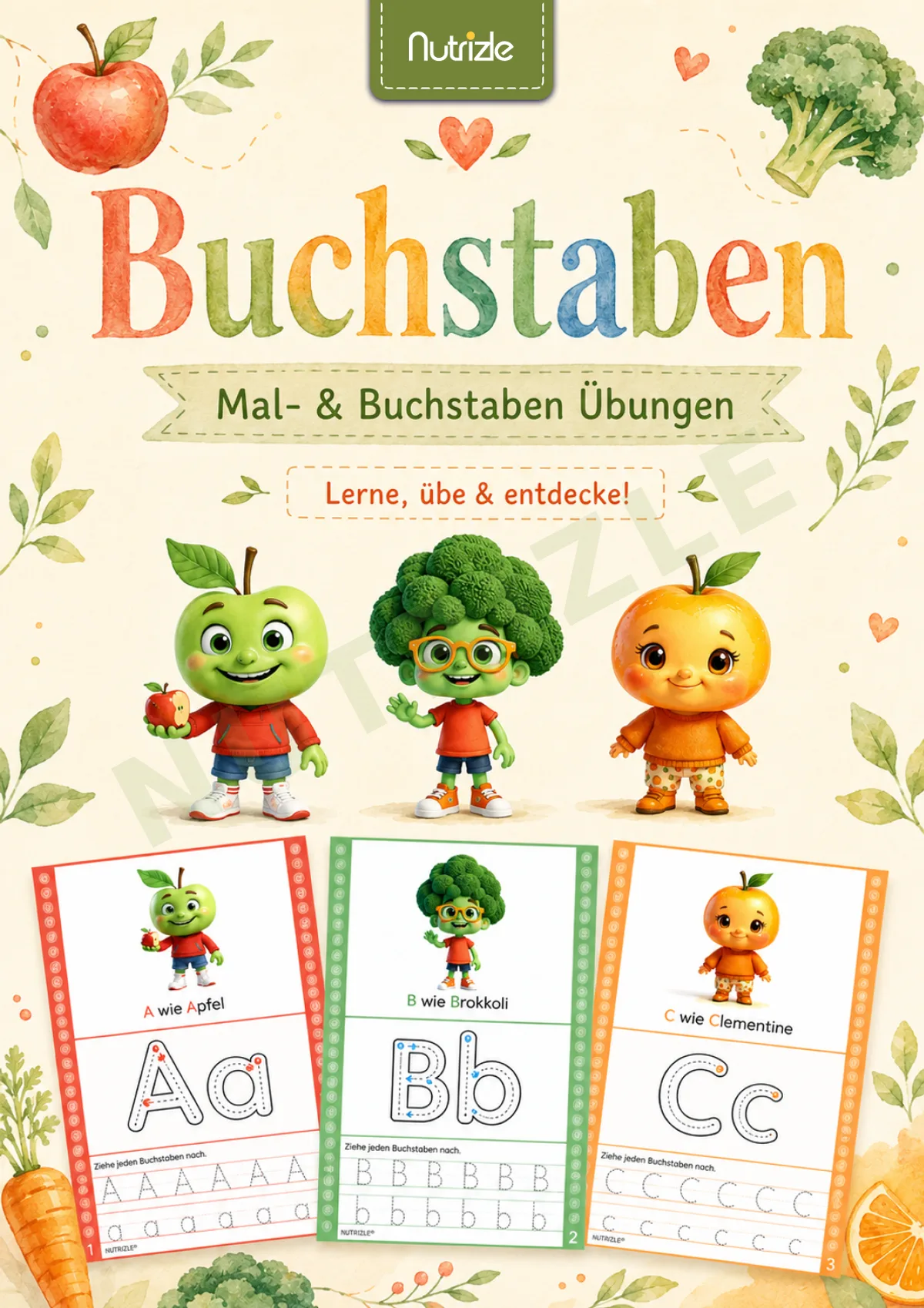 ABC nachspuren A to Z, Buchstaben schreiben und Anlaute zuordnen | Arbeitsblätter Vorschule Kindergarten
